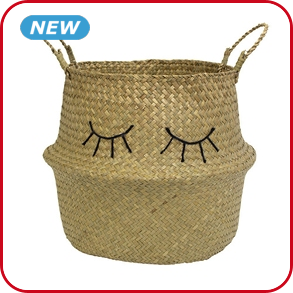 Korb «Augen» aus Seegras, Ø 30 cm