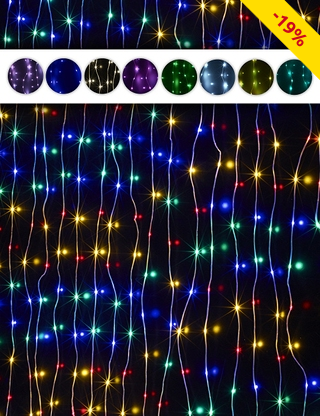 Bunter Lichtvorhang, 240 LED, 200 x 240 cm