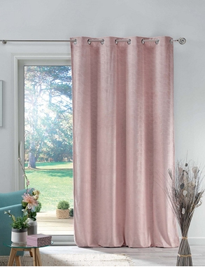 Vorhang, lichtundurchlässig, aus Samt, 240 x 140 cm, rosa