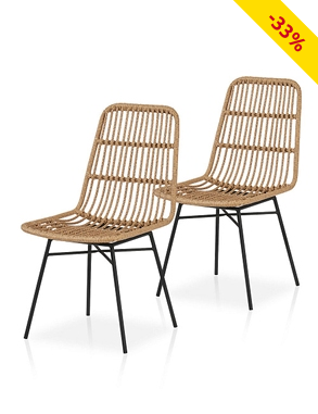 Stühle «Diny», 2er-Set, braun/schwarz