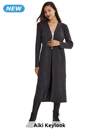 Lange Jacke «Joe», anthrazit/meliert