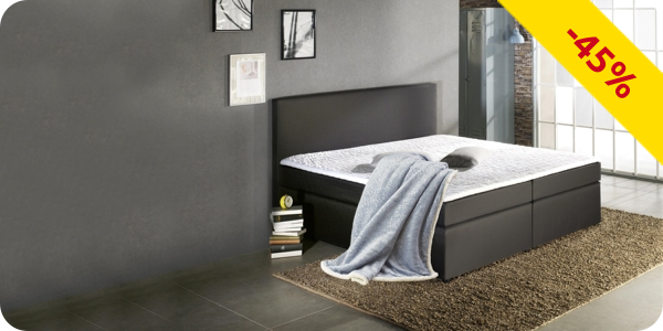 Boxspring-Bett «Trendy 2», schwarz