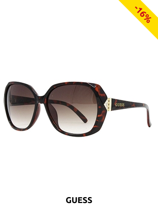 GUESS Damensonnenbrille mit goldfarbenem Dekor, braun