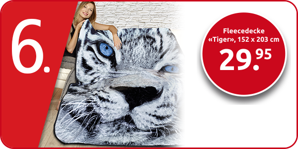 Fleecedecke «Tiger», 152 x 203 cm