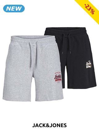 JACK&JONES Shorts, 2er-Pack, schwarz/grau