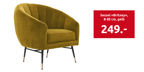 Sessel «Britney»,  B 80 cm, gelb