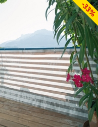 Balkon-Sichtschutz, gestreift
