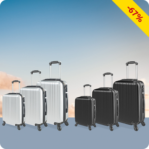 Koffer «Lugano», 3er-Set, grau