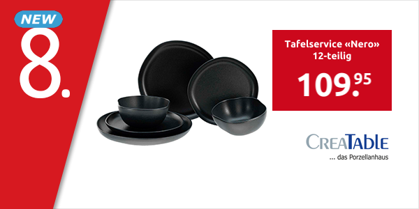 Creatable Tafelservice «Nero», 12-teilig, 4 Personen