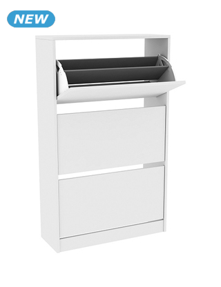 Schuhmöbel, für 18 Paar Schuhe, weiss