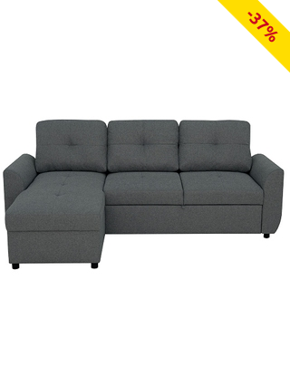 Schlaf-Ecksofa «Country», mit Stauraum, 222 x 144 cm, anthrazit