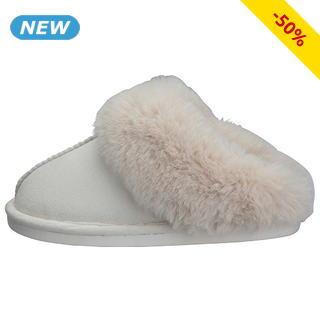 Pantoffeln mit Kunstpelz-Verbrämung