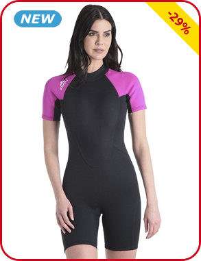 Paddelanzug für SIE, Shorts, grau/rosa