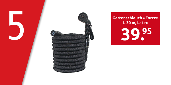 Gartenschlauch «Force» L 30 m, Latex, schwarz