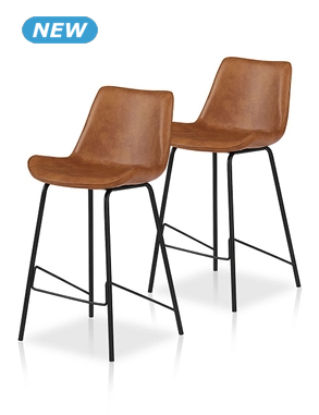 Barhocker «Samy», 2 Stück im Set, B 50 x H 96 x T 48 cm, braun