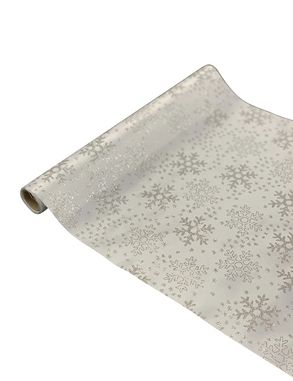 Deko-Rolle «Snow», 36 x 300 cm, silberfarben