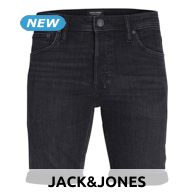 JACK&JONES Jeans Shorts «Rick», blau/schwarz