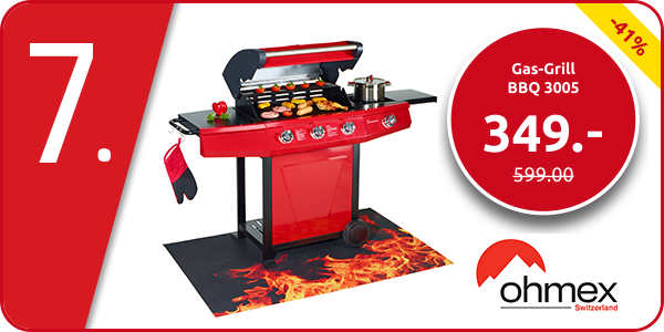 Gas-Grill BBQ 3005 von Ohmex mit 2 Grillflächen