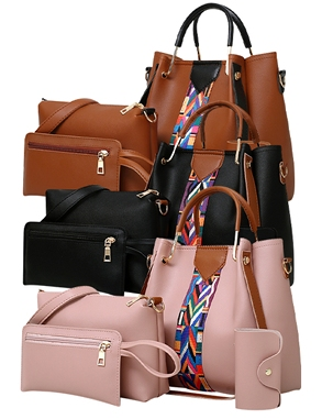 Handtasche 4er-Set, braun