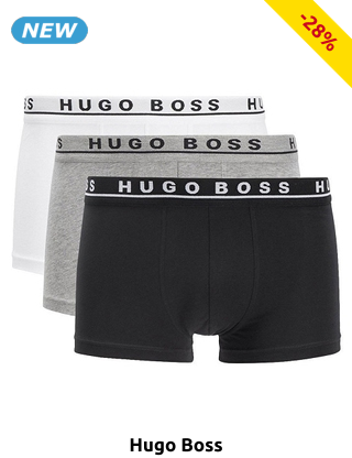 HUGO BOSS Boxer, 3er-Pack, schwarz/weiss/grau