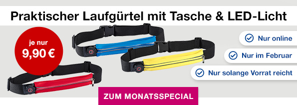 Praktischer Laufgürtel mit Tasche & LED-Licht