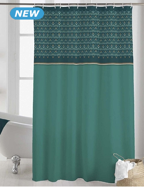 Duschvorhang «Imperia», 180 x 200 cm, petrol