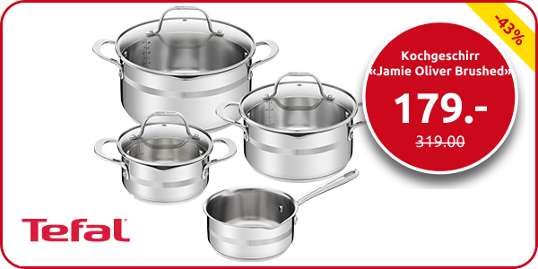 Kochgeschirr «Jamie Oliver Brushed» TEFAL, 7-teilig