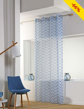 Vorhang «Jodie», 260 x 140 x cm, weiss/blau