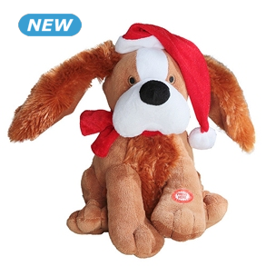 Singender Weihnachtshund mit Bewegung und Sound