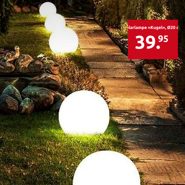 Solarlampe «Kugel», Ø20 cm