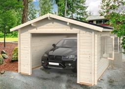 Einzelgarage Palmako Roger 19,0 m² ohne Tor 360 x 550 cm natur