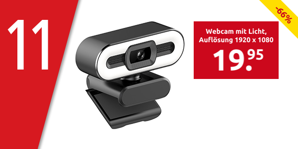 Webcam mit Licht, Auflösung 1920 x 1080