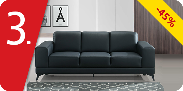 Sofa «Tiena» 3-Sitzer, B 206, schwarz