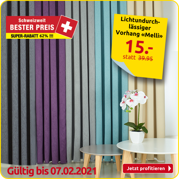 Lichtundurchlässiger Vorhang «Melli», grau meliert