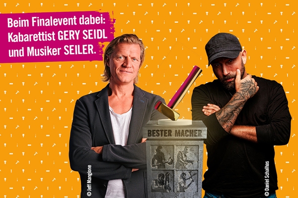 Beim Finalevent mit dabei: Kabarettist Gery Seidl und Musiker Seiler.