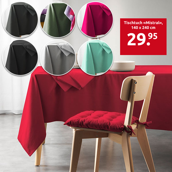 Tischtuch «Mistral», 140 x 240 cm, senf