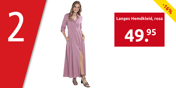 Langes Hemdkleid, rosa