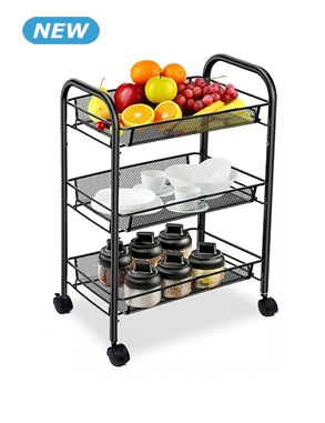 Aufbewahrungswagen mit Körben, 65x45x26 cm, schwarz