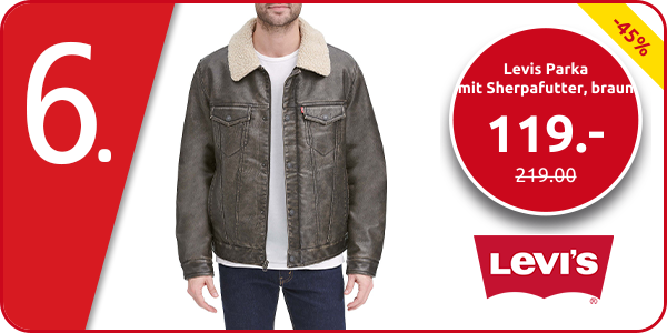 Levis Herren-Parka mit Sherpafutter, braun