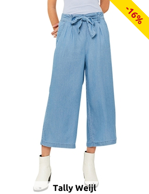 TALLY WEiJL Weite Hose, mit elastischem Bund, blau