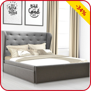 Bett «Vida», 160 x 200 cm, grau