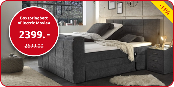 Boxspringbett «Electric Movie», 180 x 200 cm