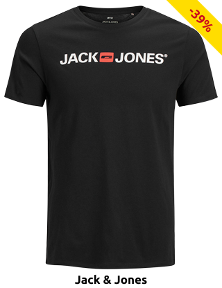 Jack & Jones T-Shirt für Herren, mit Logo, schwarz