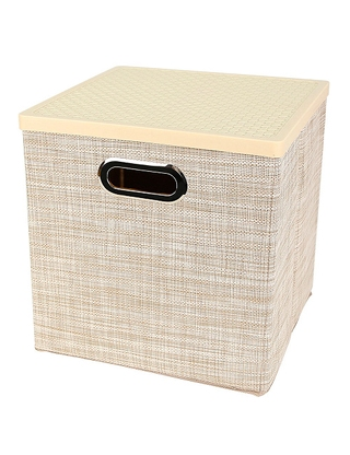 Aufbewahrungsbox «Premium», 27x28x27 cm, mit Deckel, goldfarben