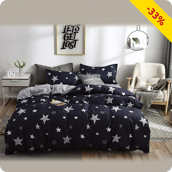 Duvetanzug «Stars» 160 x 210 cm + Pfulmenanzug 65 x 100 cm