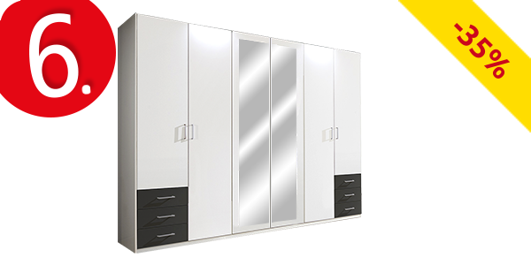 Kleiderschrank 6 Türen, B 270 x H 208 x T 58 cm