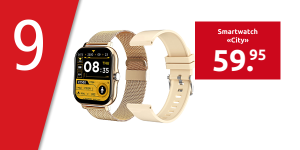 Smartwatch «City», 1,69", 2 auswechselbare Armbänder City/Schick & Sport