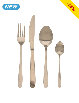 Besteckset, 39-teilig, 6 Personen, goldfarben