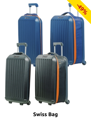 Swiss Bag Koffer «Trolley Cabine Easyjet», H 38 cm, 47 l, light, schwarz