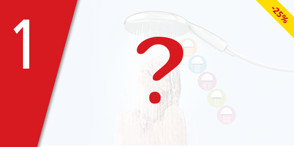 Regen-Duschkopf «Wellness» mit 5 verschiedenen Programmen